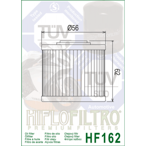 Filtre à huile HIFLOFILTRO - HF162
