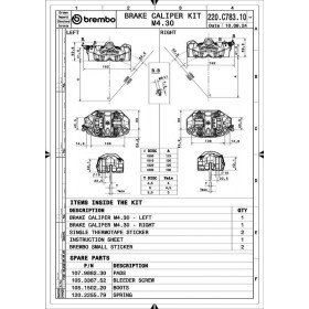 Paire d'étrier de frein avant radial BREMBO UPGRADE GP4-RS 4 pistons Ø30mm