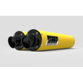 Silencieux HMF Performance Series double jaune/casquette Turn Down noire Can Am Renegade 1000
 Non homologué pour la route