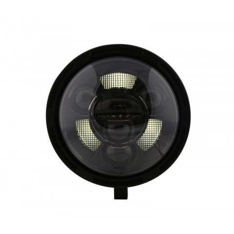 HIGHSIDER pro 7 inch LED headlight FRAME-R1 TYPE 11, black, bottom mount
