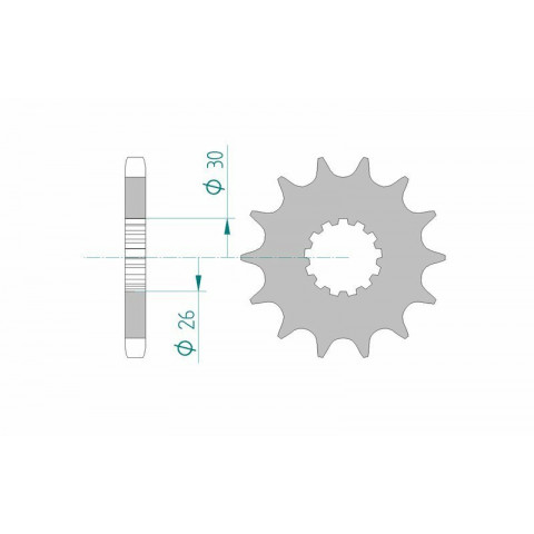 Kit chaîne AFAM 530XHR2 17/44 super-renforcé - couronne standard