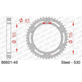 Kit chaîne AFAM 530XHR2 17/44 super-renforcé - couronne standard