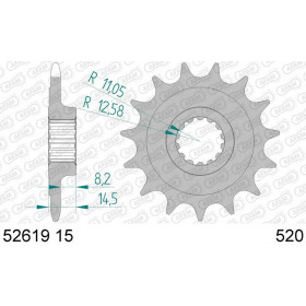 Kit chaîne AFAM 520XHR2 15/43 super-renforcé - couronne standard