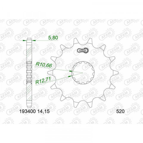 Kit chaîne AFAM 520XMR3 14/47 standard - couronne standard