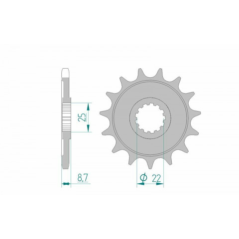 Kit chaîne AFAM 525XHR3 15/46 super-renforcé - couronne standard