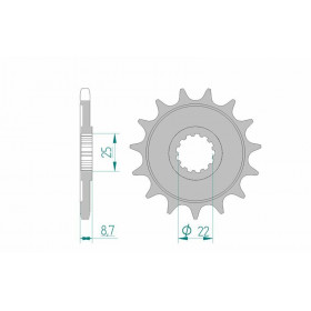 Kit chaîne AFAM 525XHR3 15/46 super-renforcé - couronne standard