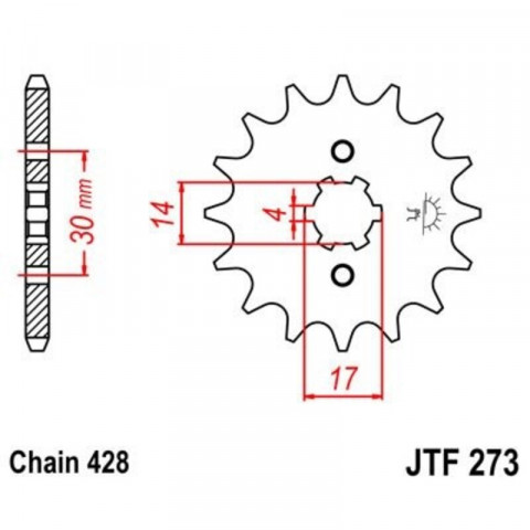 Pignon JT SPROCKETS acier standard 273 - 428
