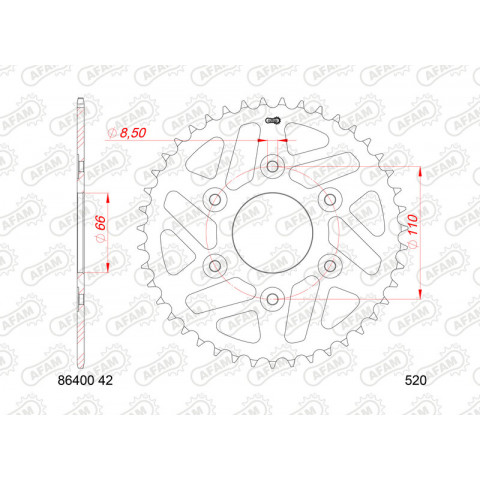 Couronne AFAM acier standard 86400 - 520