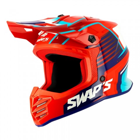 CASQUE CROSS S886 ROCK IT RED MISSION  ENFANT