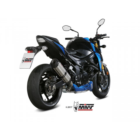 Silencieux MIVV Suono inox noir/casquette carbone Suzuki GSX-S750