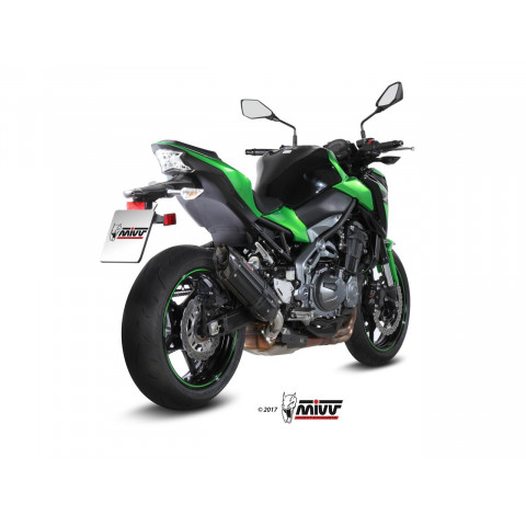 Silencieux MIVV Suono inox noir/casquette carbone Kawasaki Z900