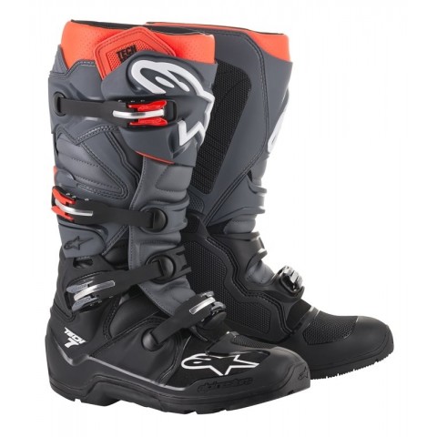 TECH 7 ENDURO BLACK GRAY RED FLUO 11