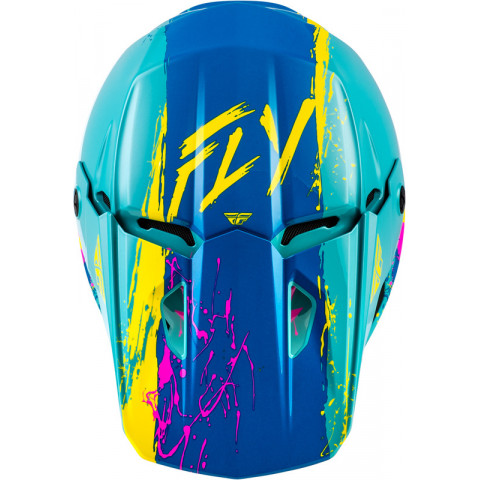 Casque enfant FLY RACING Kinetic Drip - turquoise/rose/jaune