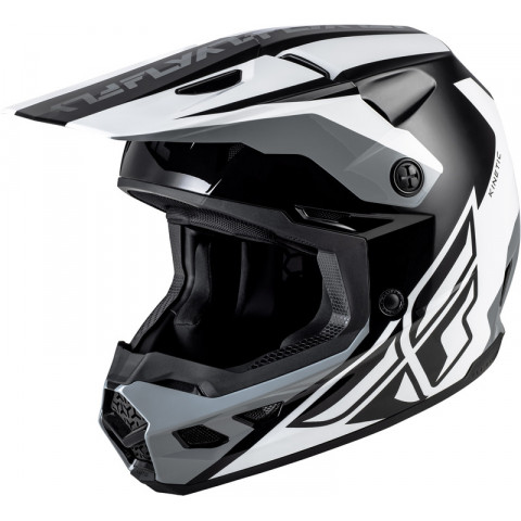Casque FLY RACING Kinetic Crest - noir/blanc/gris