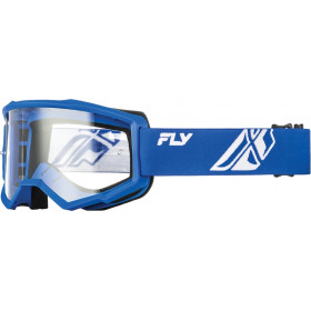 Masque FLY RACING Focus bleu/blanc- écran clair