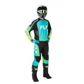 Gants enfant FLY RACING F-16 - Aqua/noir/blanc