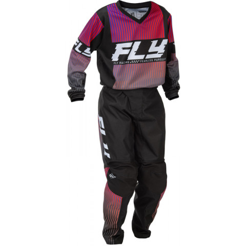 Pantalon enfant FLY RACING F-16 - noir/rouge/violet
