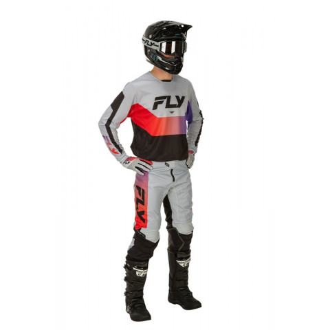 Maillot FLY RACING Kinetic - gris/rouge/violet/noir