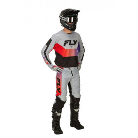 Maillot FLY RACING Kinetic - gris/rouge/violet/noir