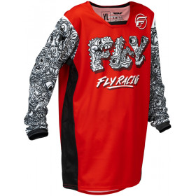 Maillot enfant FLY RACING Kinetic Mutant - rouge/noir/blanc