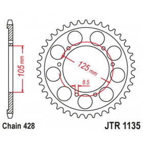 Kit chaîne JT/JT 420HDS 13/62 standard - couronne standard