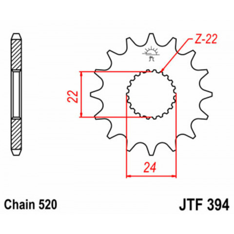 Kit chaîne JT/JT 520HDS 17/49 standard - couronne standard