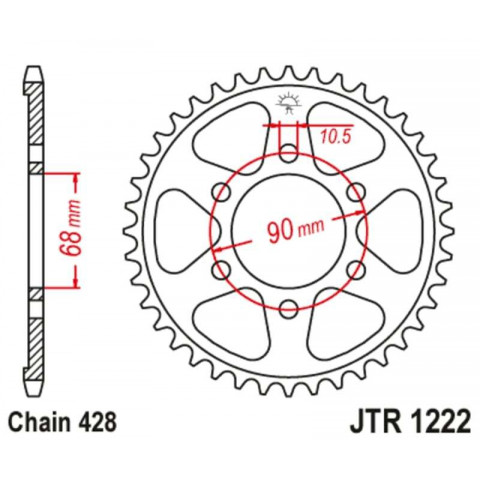 Kit chaîne JT/JT 428HDR 15/47 standard - couronne standard