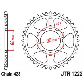 Kit chaîne JT/JT 428HDR 15/47 standard - couronne standard