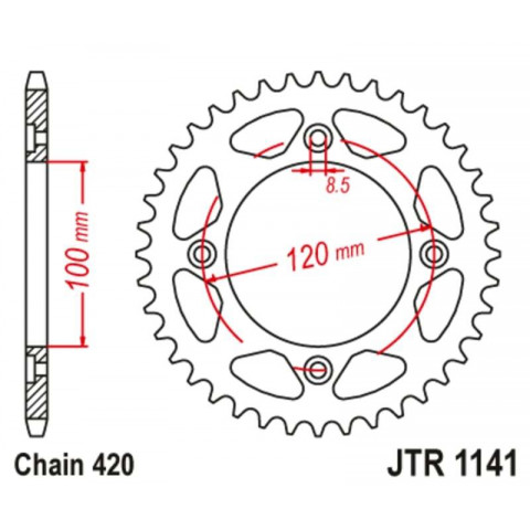 Kit chaîne JT/JT 428HDR 11/62 standard - couronne standard