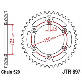 JT SPROCKETS Steel Standard Rear Sprocket 897 - 519