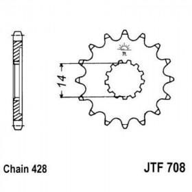Pignon JT SPROCKETS acier standard 708 - 428