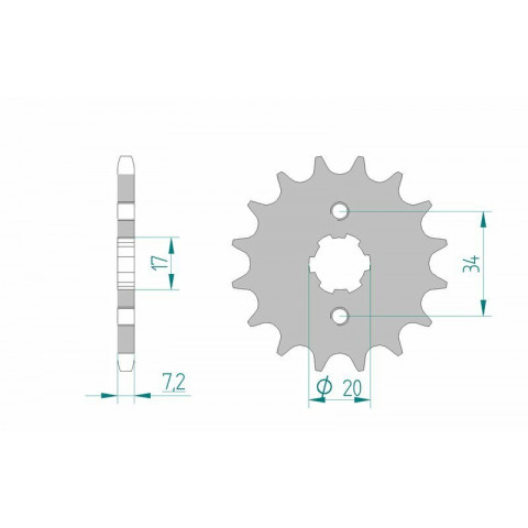 Kit chaîne AFAM 428XMR2 15/48 - couronne standard