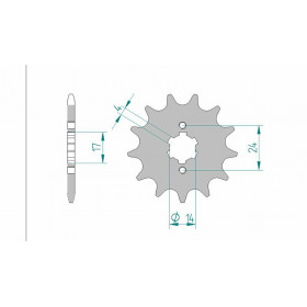 Kit chaîne AFAM 428XMR2 12/47 - couronne standard