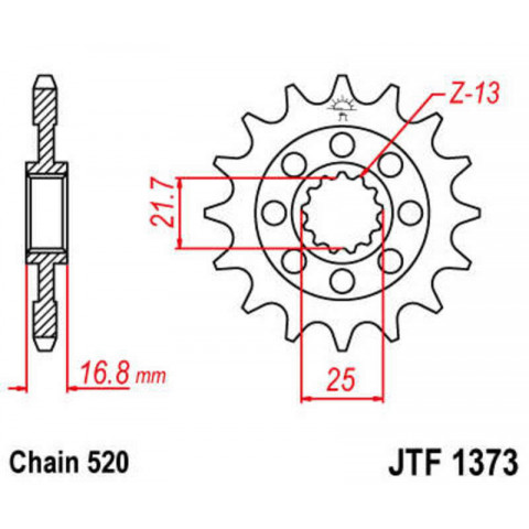 Kit chaîne JT/JT 520HDS 17/38 standard - couronne standard