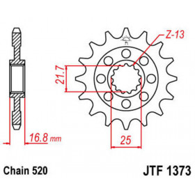 Kit chaîne JT/JT 520HDS 17/38 standard - couronne standard