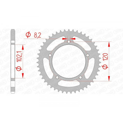 Kit chaîne AFAM 428XMR2 12/47 - couronne standard