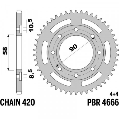 Couronne PBR aluminium 4666 - 420