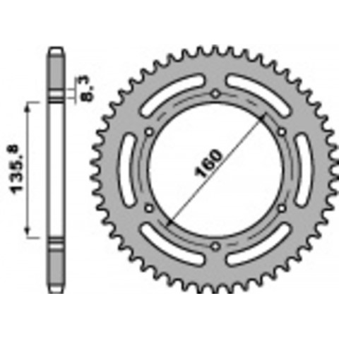 PBR Standard C45 Steel Rear Sprocket 3552 - 520