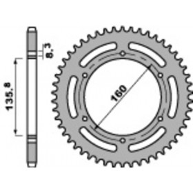 PBR Standard C45 Steel Rear Sprocket 3552 - 520