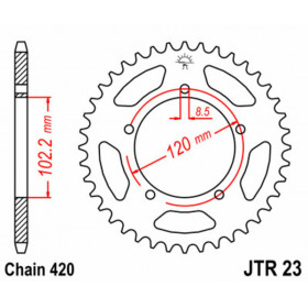 Kit chaîne JT 420HDR12/47/122 standard - couronne standard