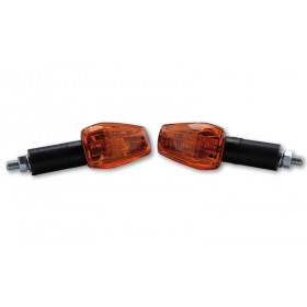 HIGHSIDER smart IMOLA 1 Mini Indicator, Black, Yellow Lens, E-Approved, Long Arm, (Pair)