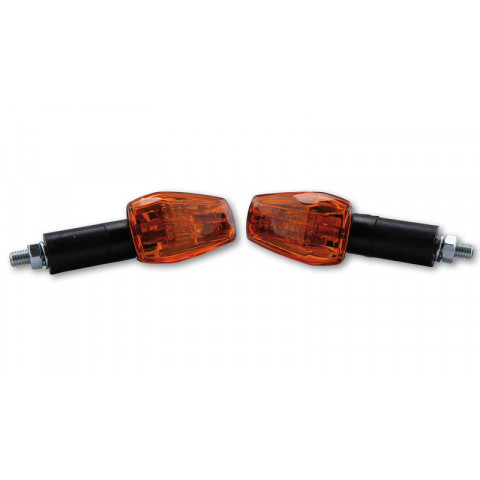 HIGHSIDER smart IMOLA 1 Mini Indicator, Black, Yellow Lens, E-Approved, Long Arm, (Pair)