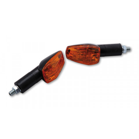HIGHSIDER smart IMOLA 1 Mini Indicator, Black, Yellow Lens, E-Approved, Long Arm, (Pair)