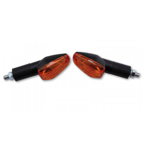 HIGHSIDER smart IMOLA 1 Mini Indicator, Black, Yellow Lens, E-Approved, Long Arm, (Pair)