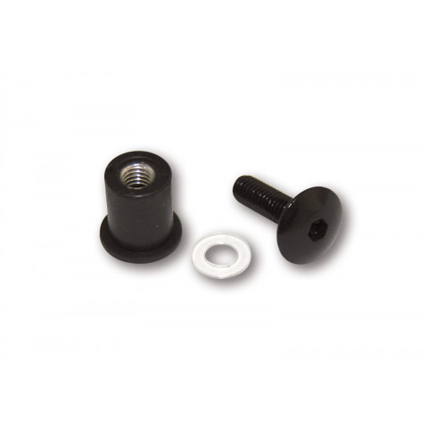 Kit vis de carénage en aluminium HIGHSIDER smart - écrous caoutchouc M6 - 8 pièces