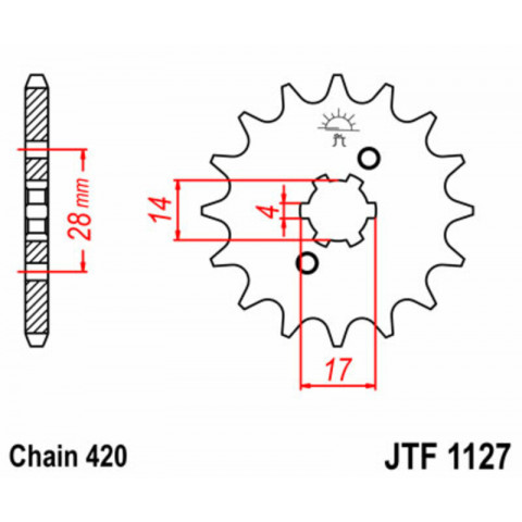 Pignon JT SPROCKETS acier standard 1127 - 420