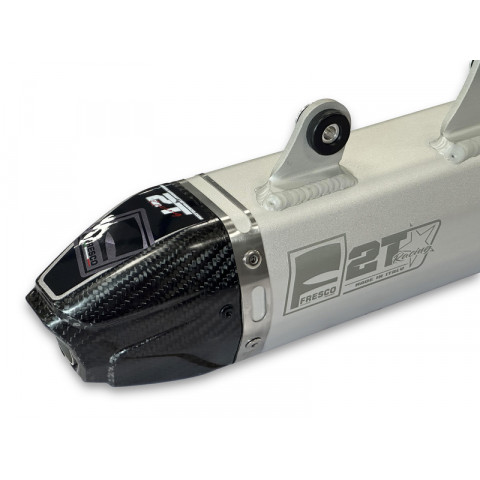 Silencieux FRESCO Carby aluminium blanc/casquette carbone Silencieux FRESCO Carby aluminium blanc/casquette carbone