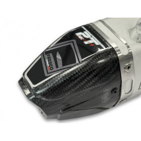 Silencieux FRESCO Carby aluminium blanc/casquette carbone Silencieux FRESCO Carby aluminium blanc/casquette carbone