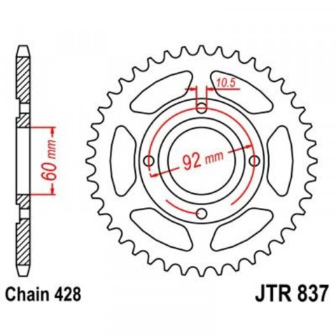 Couronne JT SPROCKETS Acier Standard - 428