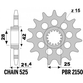 Pignon PBR acier standard 2150 - 525